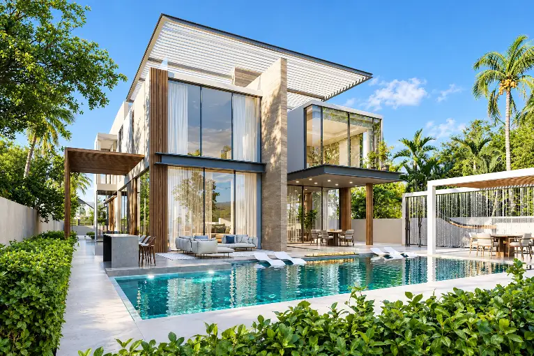Modern luxury villa with a private pool